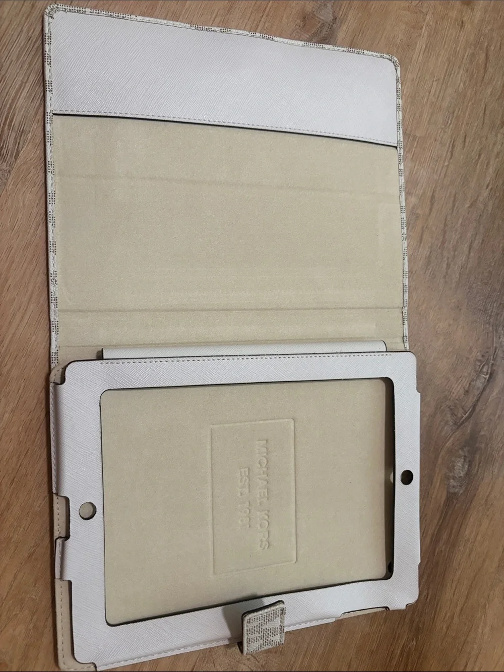 Michael Kors Cream and Taupe Signature MK Tablet / IPAD Cover/Case